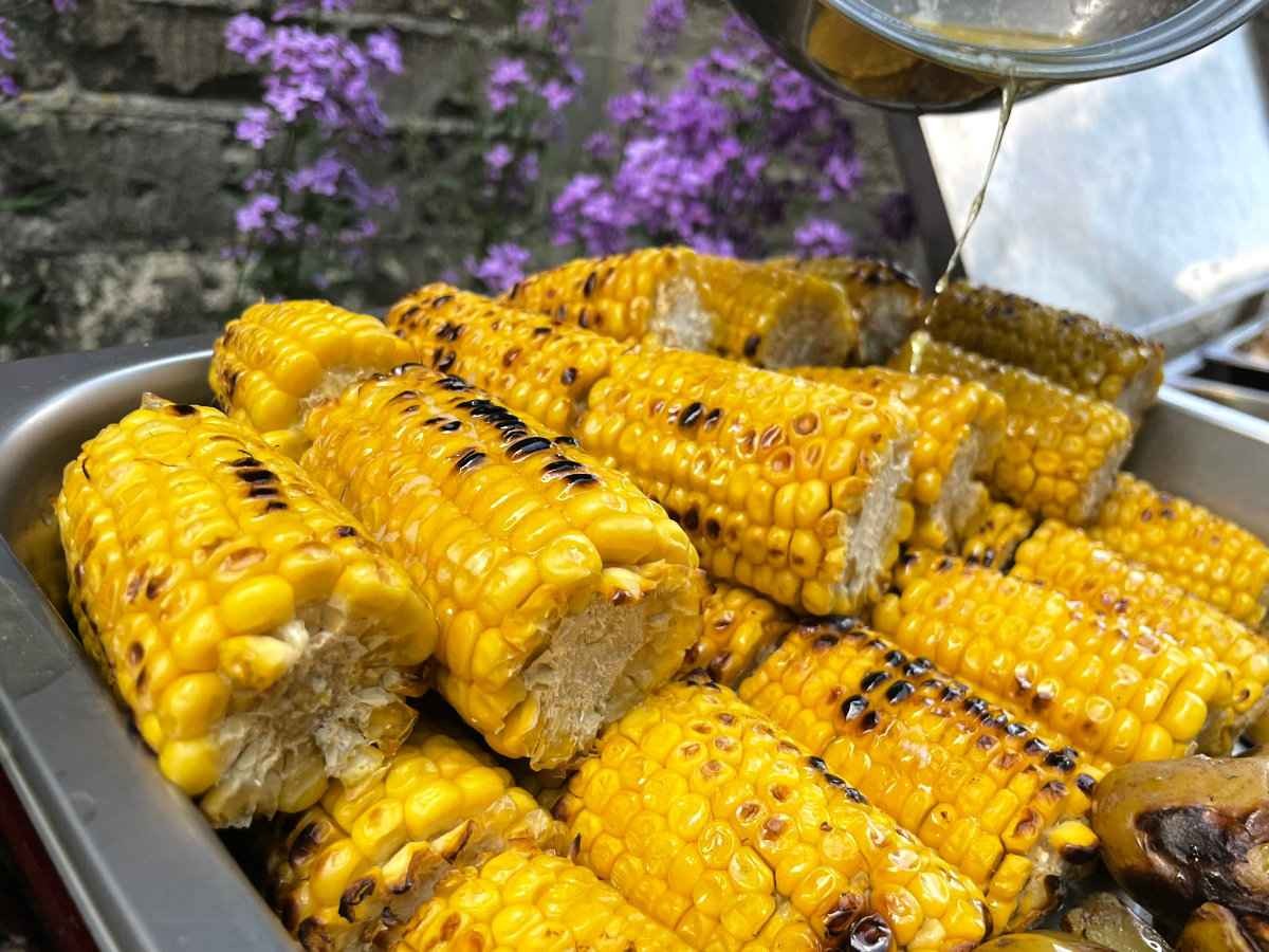 grilled corn on the cob, caterer wiltshire