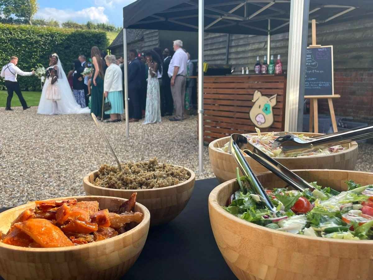 hog roast catering wiltshire wedding buffet