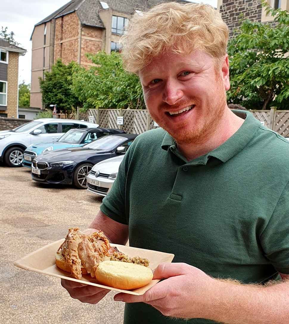 construction site catering, hog roast